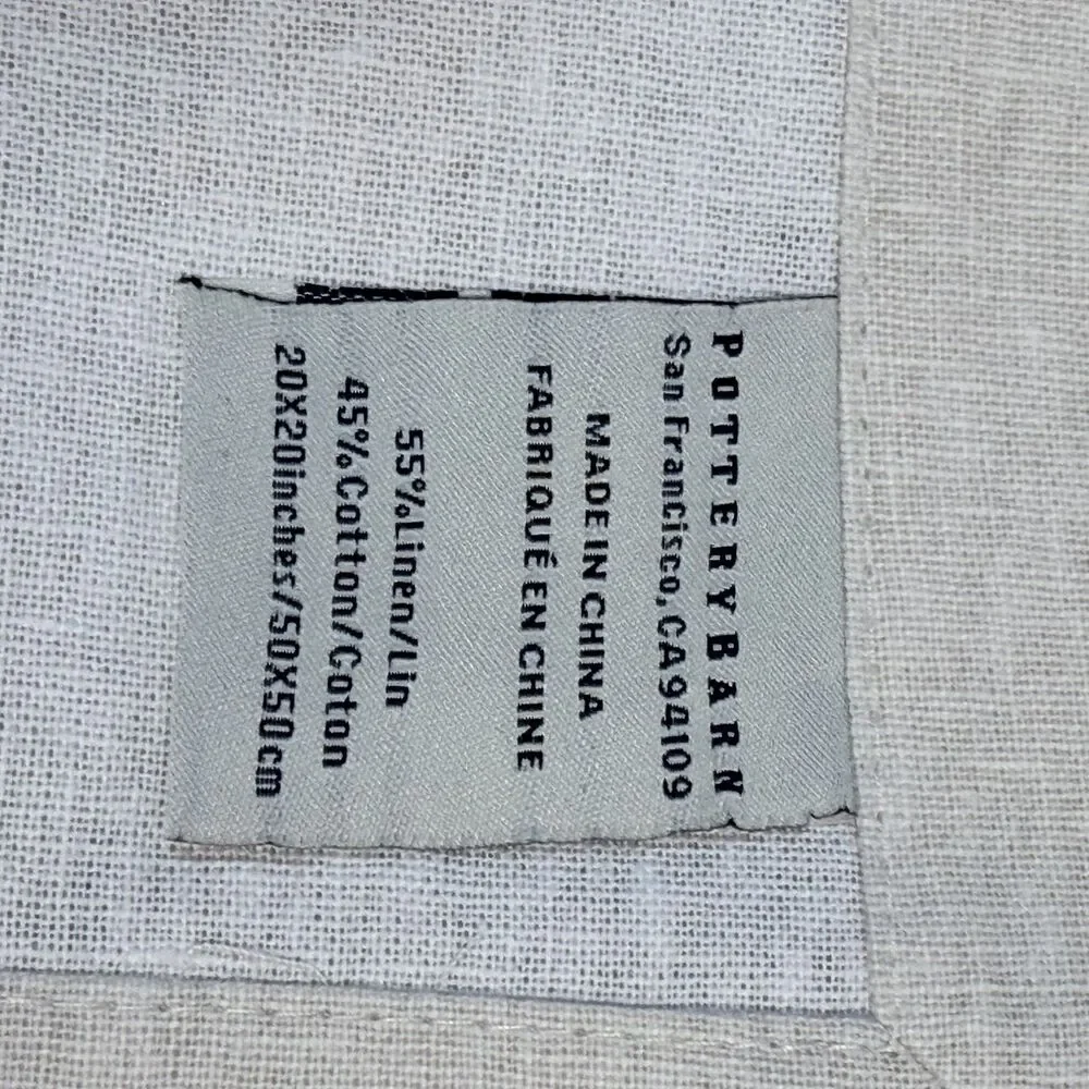 6 Pottery Barn Poinsettia Linen Blend Napkins